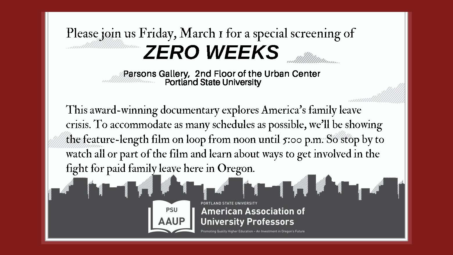 Special Screening of Zero Weeks