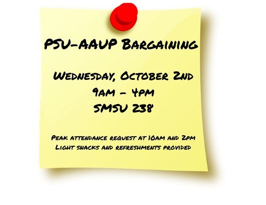 PSU-AAUP Bargaining - October 2nd