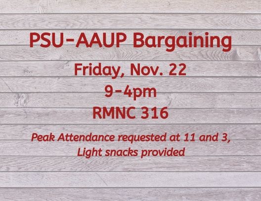 PSU-AAUP Bargaining - November 22