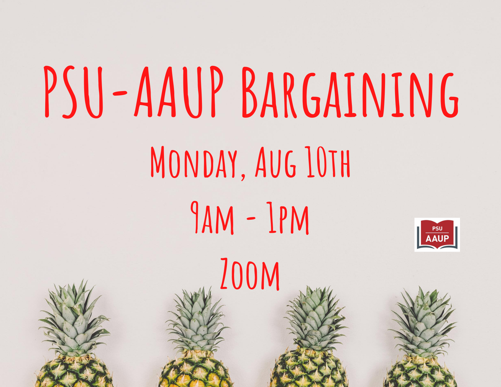 PSU-AAUP Bargaining - August 10